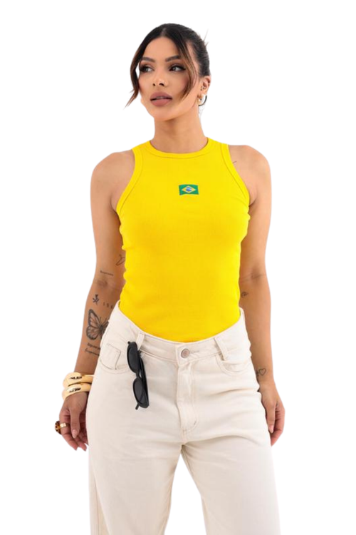 Kit 3 Regatas Brasil Premium Caneladas